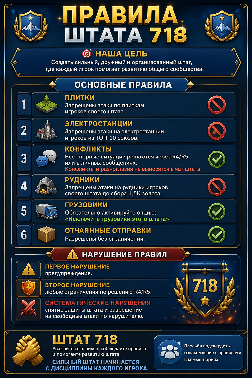 Правила штата 718